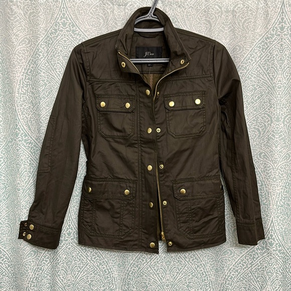 NWT Women’s J. Crew Waxed Cotton Downtown Field Utility Jacket - Picture 1 of 10